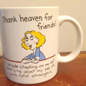 Hallmark Shoebox Vintage White Ceramic Mug with Cartoon Design